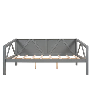 HomeRoots Gray Wood Full Day Bed - Stylish Versatile Furniture for Modern Living, Guest Rooms & Home Offices 606863