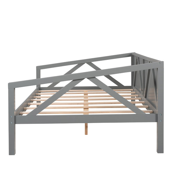 HomeRoots Gray Wood Full Day Bed - Stylish Versatile Furniture for Modern Living, Guest Rooms & Home Offices 606863