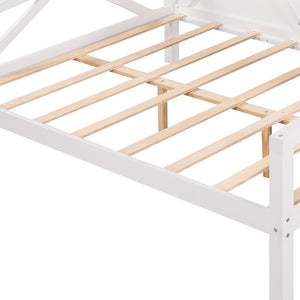 HomeRoots White Wood Full Day Bed - Elegant Multi-Functional Furniture for Stylish Living & Guest Spaces 606864
