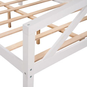 HomeRoots White Wood Full Day Bed - Elegant Multi-Functional Furniture for Stylish Living & Guest Spaces 606864