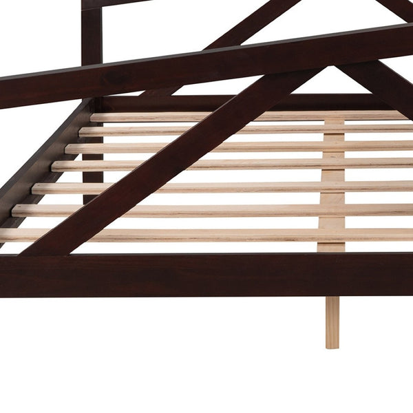 HomeRoots Espresso Wood Full Day Bed - Stylish Multi-Functional Design for Bedroom, Guest Room & Office Use 606865