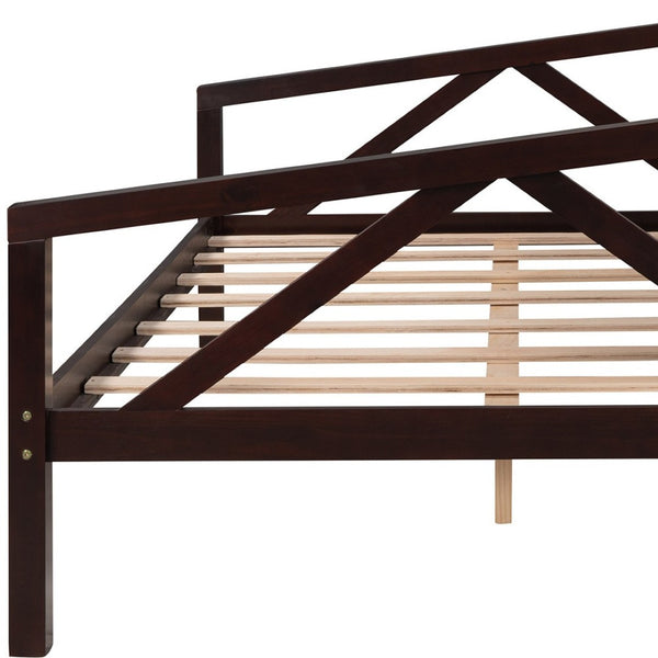 HomeRoots Espresso Wood Full Day Bed - Stylish Multi-Functional Design for Bedroom, Guest Room & Office Use 606865