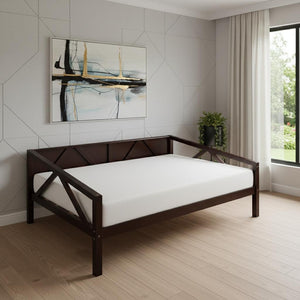 HomeRoots Espresso Wood Full Day Bed - Stylish Multi-Functional Design for Bedroom, Guest Room & Office Use 606865