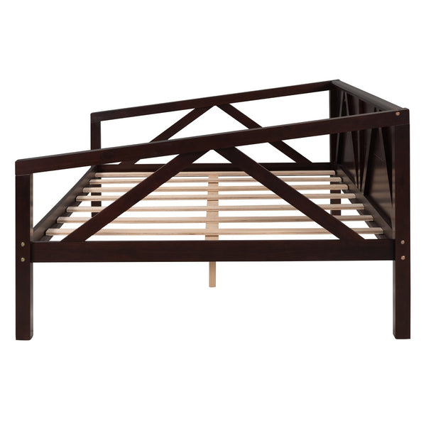 HomeRoots Espresso Wood Full Day Bed - Stylish Multi-Functional Design for Bedroom, Guest Room & Office Use 606865