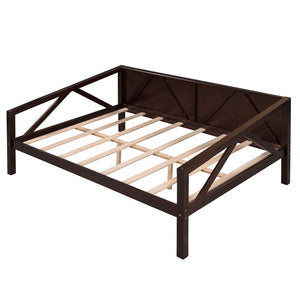 HomeRoots Espresso Wood Full Day Bed - Stylish Multi-Functional Design for Bedroom, Guest Room & Office Use 606865