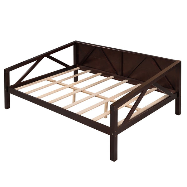 HomeRoots Espresso Wood Full Day Bed - Stylish Multi-Functional Design for Bedroom, Guest Room & Office Use 606865