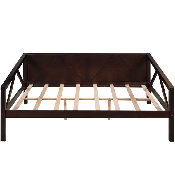 HomeRoots Espresso Wood Full Day Bed - Stylish Multi-Functional Design for Bedroom, Guest Room & Office Use 606865