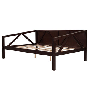HomeRoots Espresso Wood Full Day Bed - Stylish Multi-Functional Design for Bedroom, Guest Room & Office Use 606865