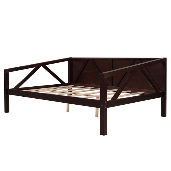 HomeRoots Espresso Wood Full Day Bed - Stylish Multi-Functional Design for Bedroom, Guest Room & Office Use 606865