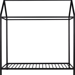 HomeRoots Black Metal Twin Bed Frame - Sturdy, Modern Design with Easy Assembly & Support for 450 lbs Capacity 606866