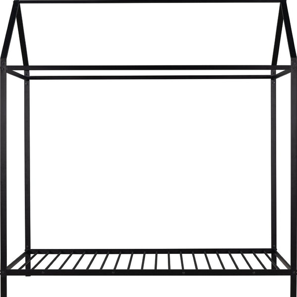 HomeRoots Black Metal Twin Bed Frame - Sturdy, Modern Design with Easy Assembly & Support for 450 lbs Capacity 606866