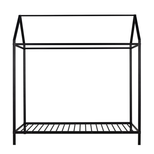 HomeRoots Black Metal Twin Bed Frame - Sturdy, Modern Design with Easy Assembly & Support for 450 lbs Capacity 606866