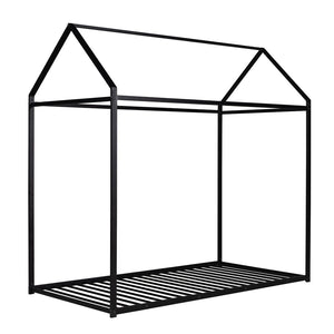 HomeRoots Black Metal Twin Bed Frame - Sturdy, Modern Design with Easy Assembly & Support for 450 lbs Capacity 606866