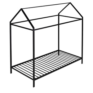 HomeRoots Black Metal Twin Bed Frame - Sturdy, Modern Design with Easy Assembly & Support for 450 lbs Capacity 606866