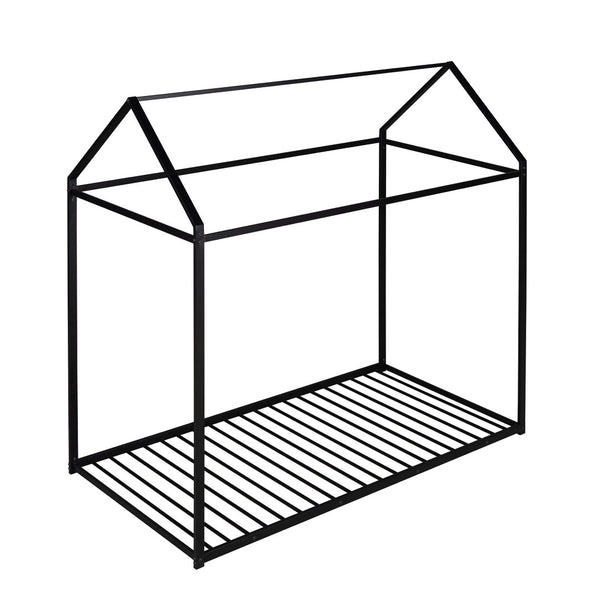 HomeRoots Black Metal Twin Bed Frame - Sturdy, Modern Design with Easy Assembly & Support for 450 lbs Capacity 606866