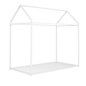 HomeRoots White Metal Twin Bed Frame - Durable, Modern Design with Sturdy Support for Minimalist Bedrooms 606867