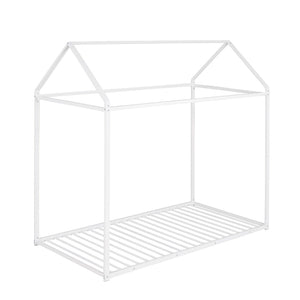 HomeRoots White Metal Twin Bed Frame - Durable, Modern Design with Sturdy Support for Minimalist Bedrooms 606867