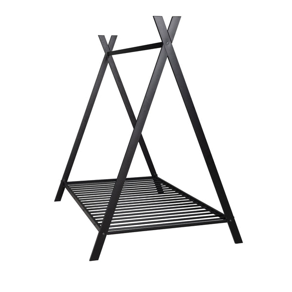 HomeRoots Black Metal Twin Bed Frame - Sturdy Platform Design with Modern Style, Easy Assembly & High Support 606868