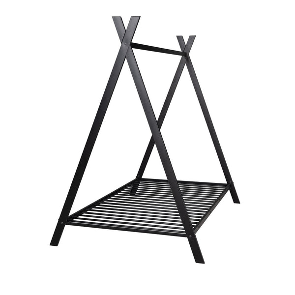 HomeRoots Black Metal Twin Bed Frame - Sturdy Platform Design with Modern Style, Easy Assembly & High Support 606868