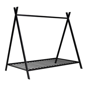 HomeRoots Black Metal Twin Bed Frame - Sturdy Platform Design with Modern Style, Easy Assembly & High Support 606868