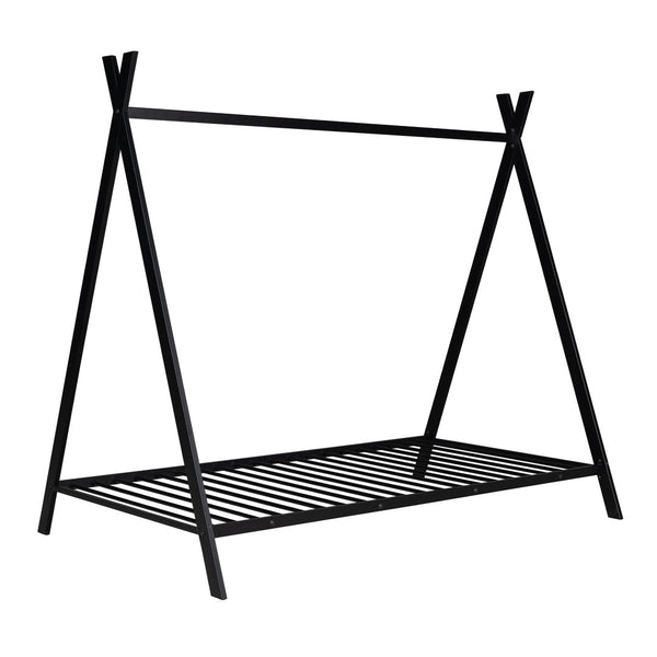 HomeRoots Black Metal Twin Bed Frame - Sturdy Platform Design with Modern Style, Easy Assembly & High Support 606868