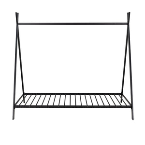 HomeRoots Black Metal Twin Bed Frame - Sturdy Platform Design with Modern Style, Easy Assembly & High Support 606868