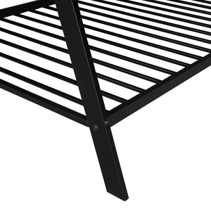 HomeRoots Black Metal Twin Bed Frame - Sturdy Platform Design with Modern Style, Easy Assembly & High Support 606868