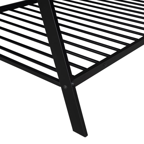 HomeRoots Black Metal Twin Bed Frame - Sturdy Platform Design with Modern Style, Easy Assembly & High Support 606868