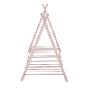 HomeRoots Pink Metal Twin Bed Frame – Stylish, Durable Design with Platform Support for Kids' & Guest Rooms 606869