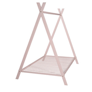 HomeRoots Pink Metal Twin Bed Frame – Stylish, Durable Design with Platform Support for Kids' & Guest Rooms 606869