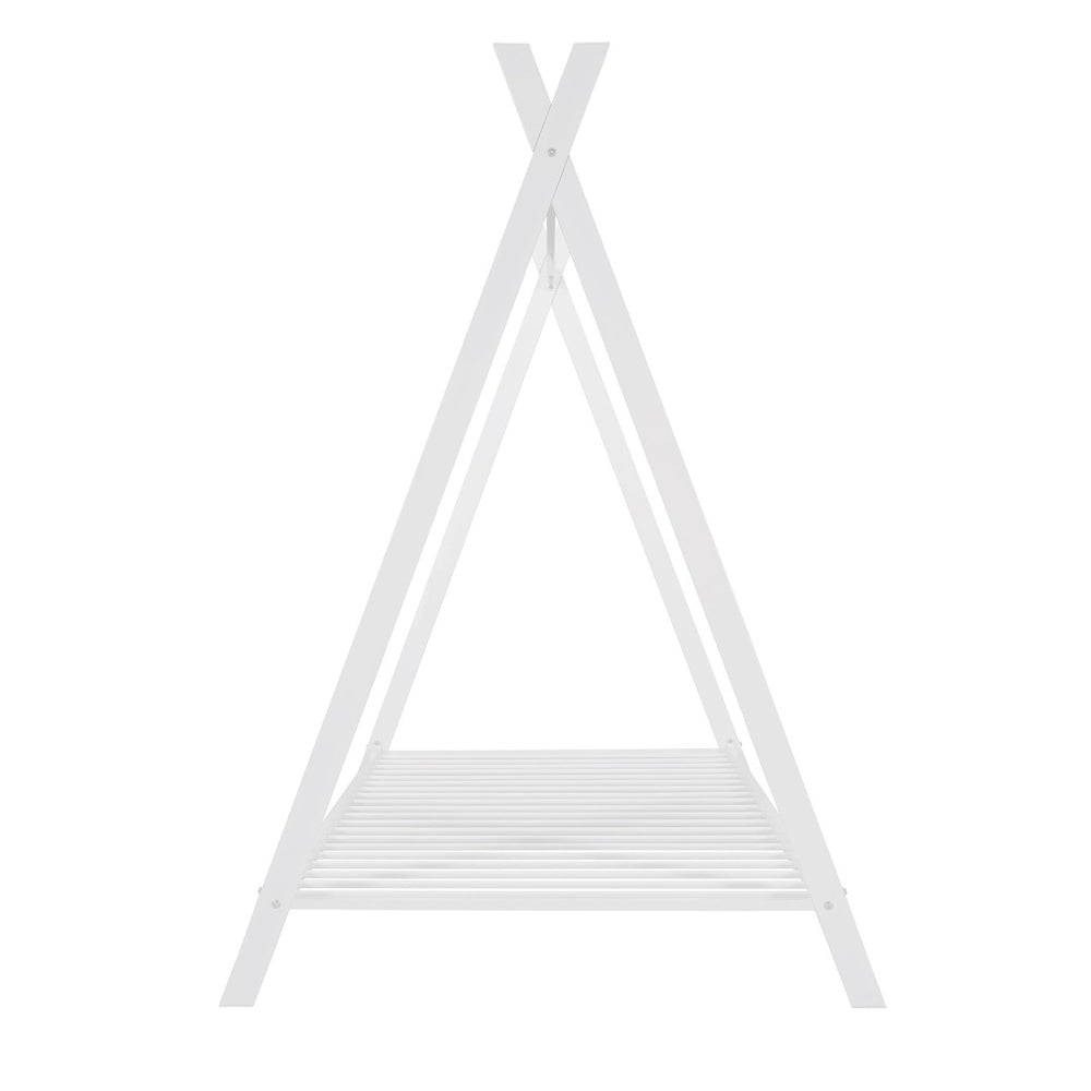HomeRoots White Metal Twin Bed Frame - Modern Platform Design with Durable Support System for Cozy Bedrooms 606870