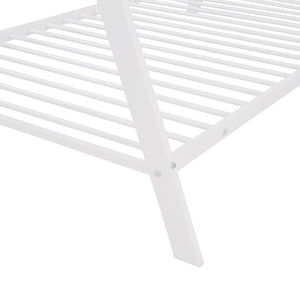 HomeRoots White Metal Twin Bed Frame - Modern Platform Design with Durable Support System for Cozy Bedrooms 606870
