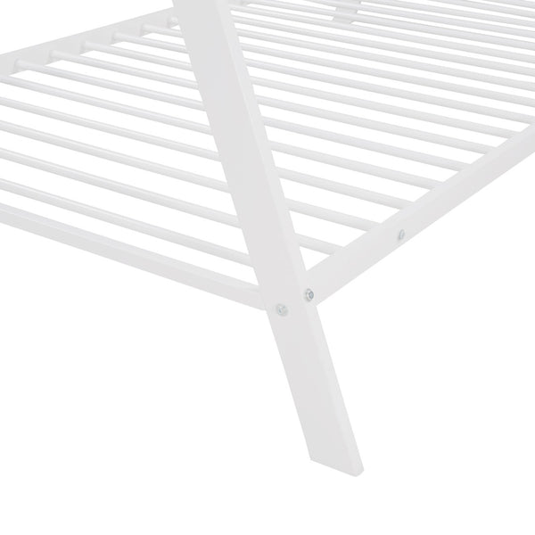 HomeRoots White Metal Twin Bed Frame - Modern Platform Design with Durable Support System for Cozy Bedrooms 606870