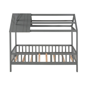 HomeRoots Gray Wood Twin Bed Frame - Modern Platform Design with Durable Construction for Stylish Sleep Solutions 606872