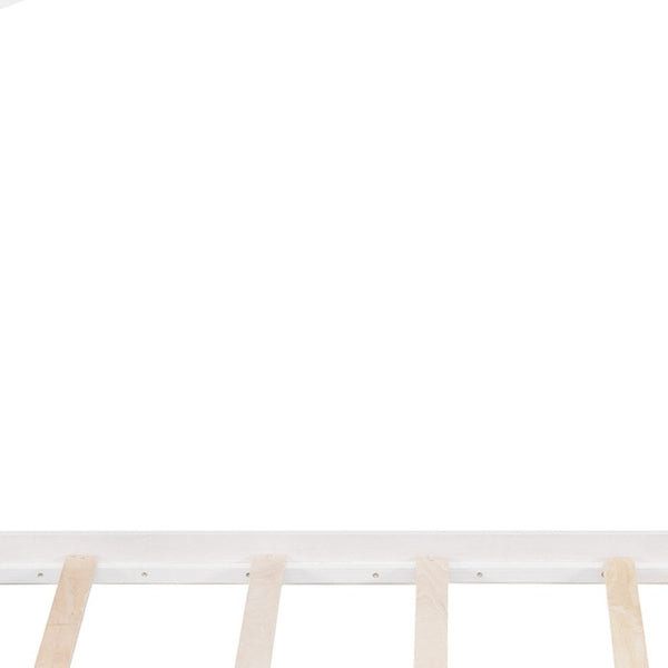 HomeRoots White Wood Twin House Bed – Modern Minimalist Design for Cozy Bedrooms, Durable & Stylish Frame 606876