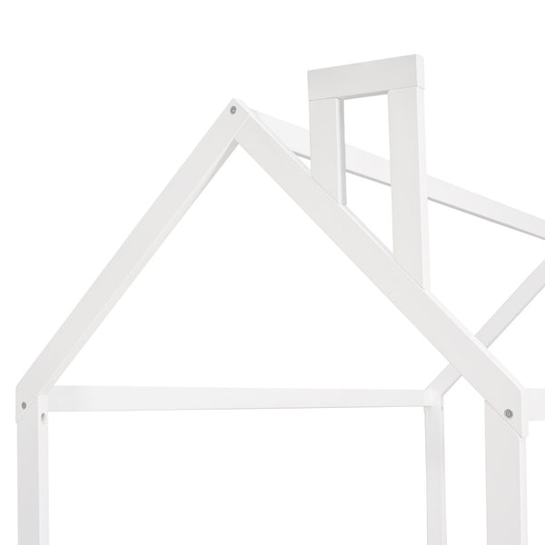 HomeRoots White Wood Twin Bed Frame – Elegant Platform Design with Durable Support for Kids, Teens & Guests 606879