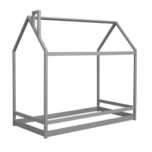 HomeRoots Gray Wood Twin Bed Frame - Modern Platform Design with Sturdy Slats for Ultimate Sleep Support & Style 606881