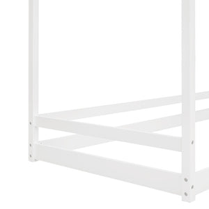 HomeRoots White Wood Twin Bed Frame - Modern Design, Sturdy Support, Easy Assembly, No Box Spring Needed! 606882