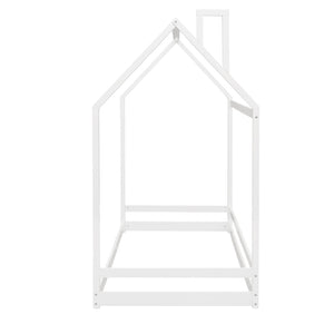 HomeRoots White Wood Twin Bed Frame - Modern Design, Sturdy Support, Easy Assembly, No Box Spring Needed! 606882