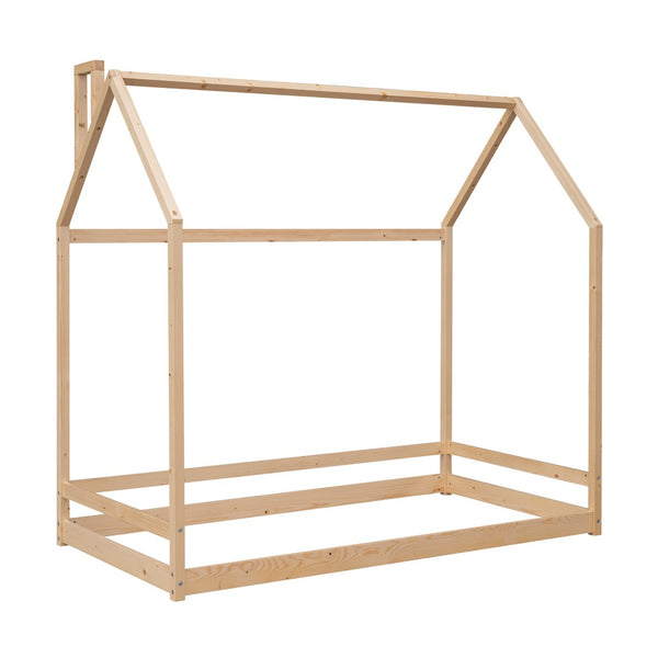 HomeRoots Natural Wood Twin Bed Frame – Modern Minimalist Design with Sturdy Support for a Cozy Bedroom Retreat 606883