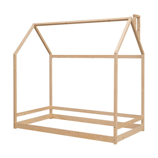 HomeRoots Natural Wood Twin Bed Frame – Modern Minimalist Design with Sturdy Support for a Cozy Bedroom Retreat 606883