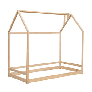 HomeRoots Natural Wood Twin Bed Frame – Modern Minimalist Design with Sturdy Support for a Cozy Bedroom Retreat 606883