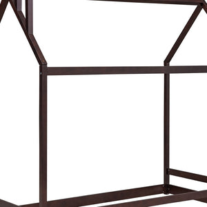 HomeRoots Espresso Wood Twin Bed Frame - Stylish Platform Design with Sturdy Support for Modern Bedrooms 606884