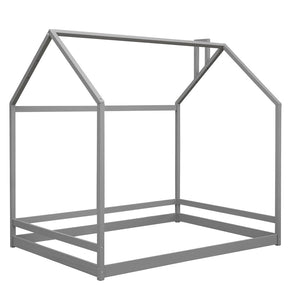 HomeRoots Gray Wood Full Bed Frame - Contemporary Platform Design with Sturdy Support, Ideal for Modern Bedrooms 606885