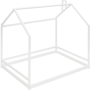 HomeRoots White Wood Full House Bed - Stylish, Durable Design with Easy Assembly for Cozy Bedroom Retreat 606886