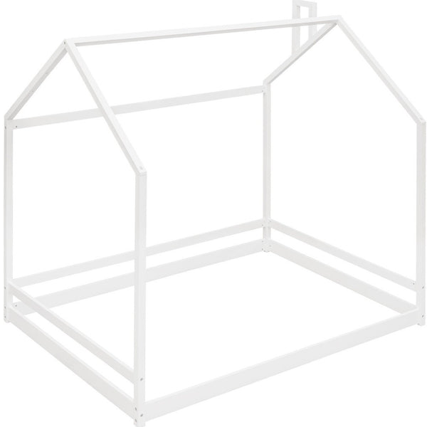 HomeRoots White Wood Full House Bed - Stylish, Durable Design with Easy Assembly for Cozy Bedroom Retreat 606886