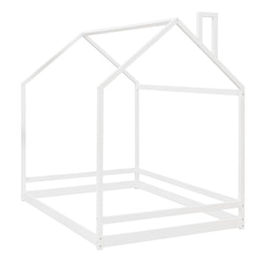 HomeRoots White Wood Full House Bed - Stylish, Durable Design with Easy Assembly for Cozy Bedroom Retreat 606886