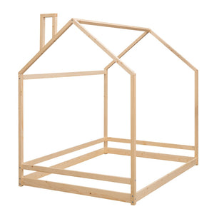 HomeRoots Natural Wood Full Bed Frame – Modern Platform Design, Durable Support, Perfect for Everyday Comfort! 606887