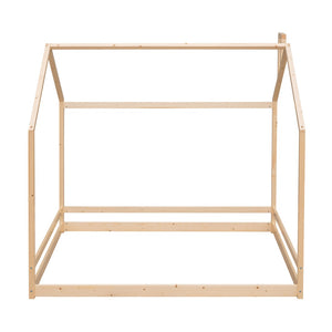 HomeRoots Natural Wood Full Bed Frame – Modern Platform Design, Durable Support, Perfect for Everyday Comfort! 606887
