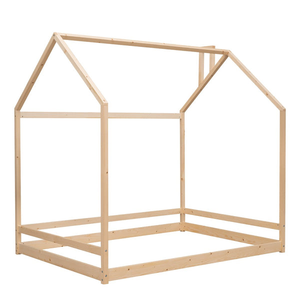 HomeRoots Natural Wood Full Bed Frame – Modern Platform Design, Durable Support, Perfect for Everyday Comfort! 606887